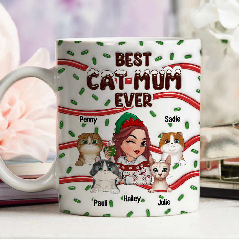 Best Dog and Cat Lover Mom Dad - Personalized Custom 3D Inflated Effect 11oz and 15oz Ceramic Mug