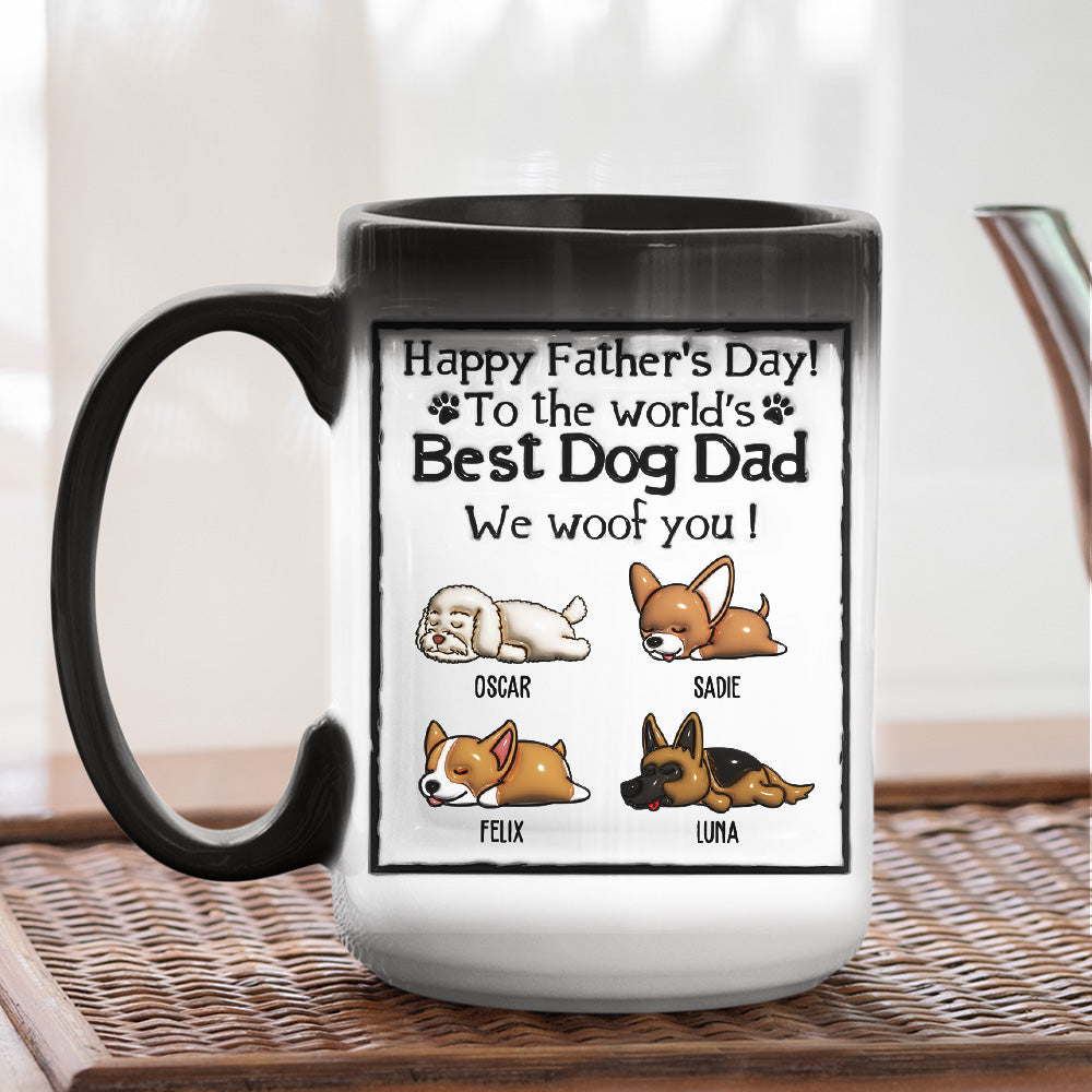 Best Dog Dad - Personalized 11oz/15oz Custom Color Changing Ceramic Coffee Mug
