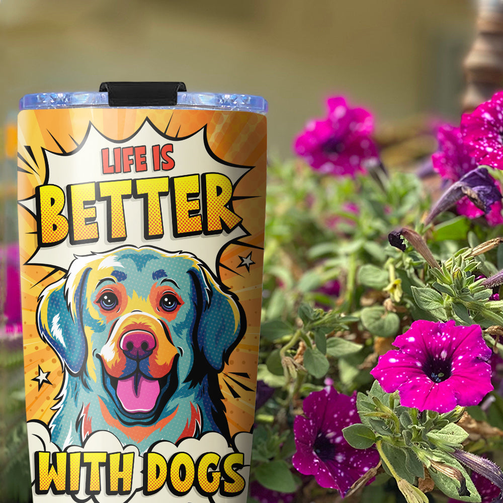 Eye - catching Golden Retriever Pop Art 20oz Stainless Steel Tumbler