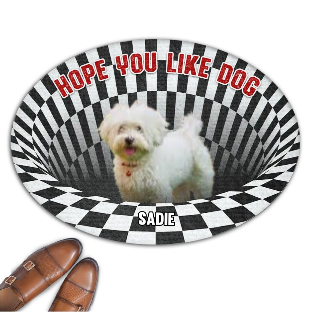 Personalized Custom Hope You Like Dogs Cartoon Photo Doormat for Pet Lovers