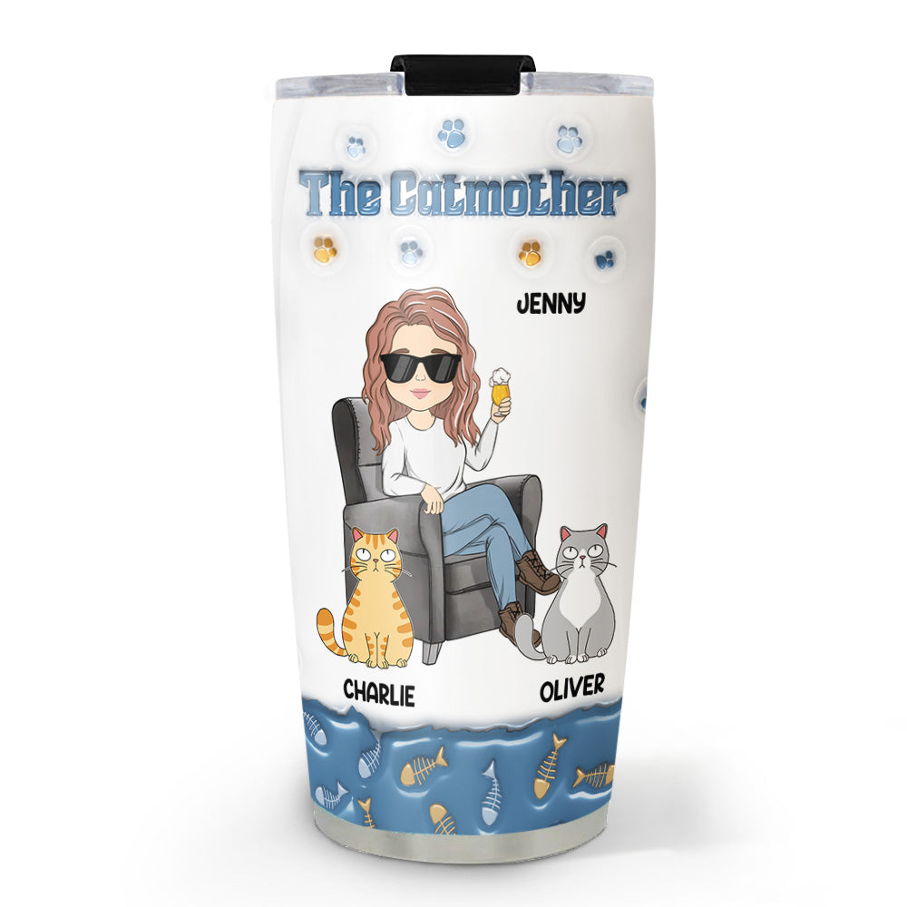 The Catmother Version 2 - Personalized Custom 3D Inflated Effect 20oz Stainless Steel Tumbler for All Occasions