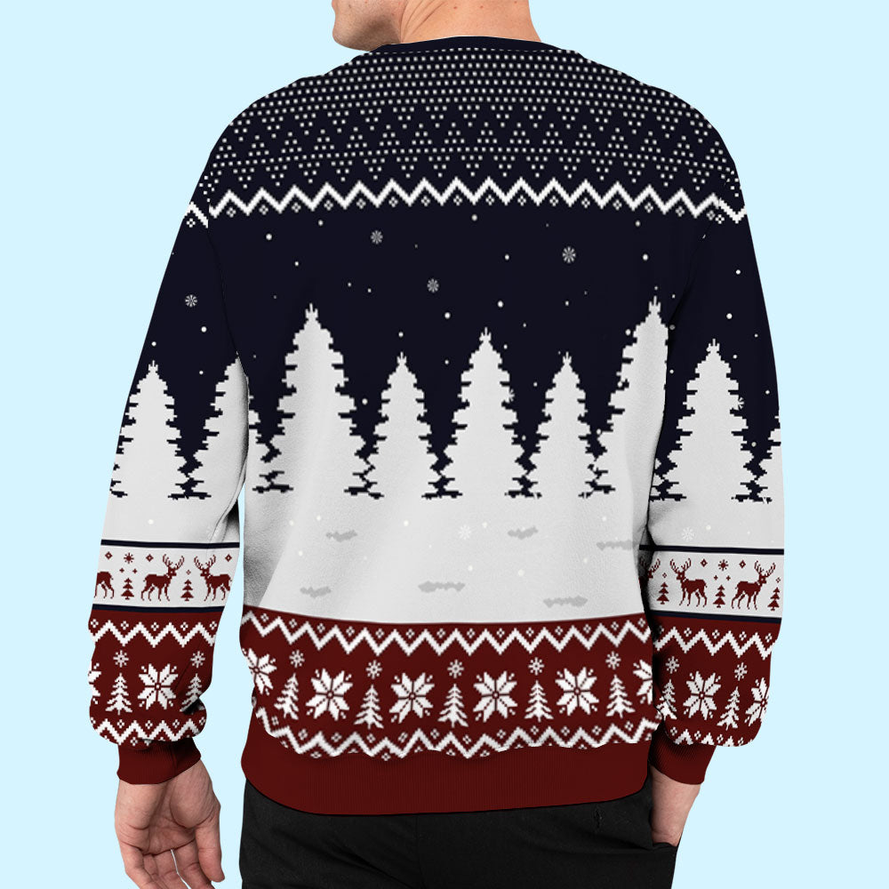 Snowy Night And Paw - Personalized Custom All-Over-Print Unisex 8.8 oz Polyester Blend Sweatshirt for Pet Lovers