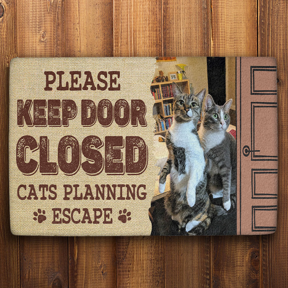 Personalized Custom Pet Planning Photo Doormat for Cat and Dog Lovers