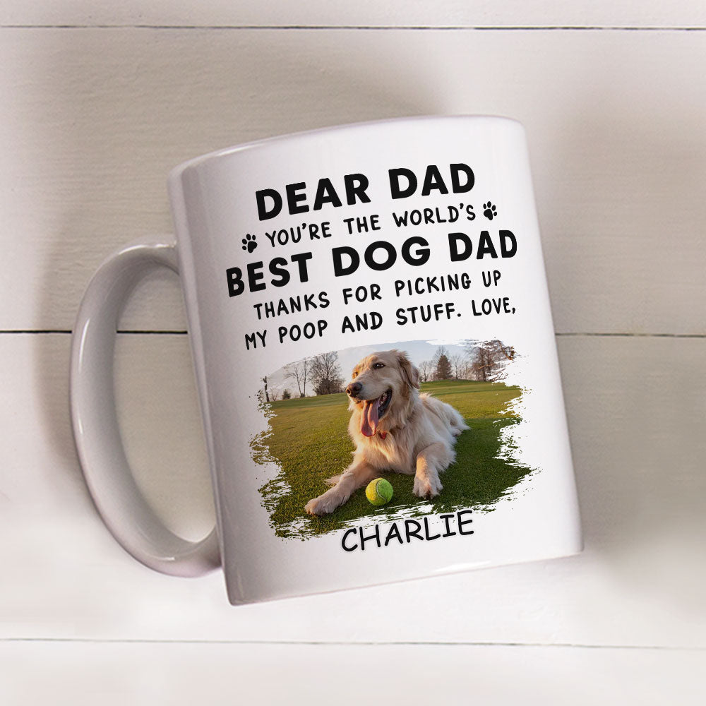 Dear Dad Sleeping - Unique Personalized Custom Coffee Mug for Pet Lovers