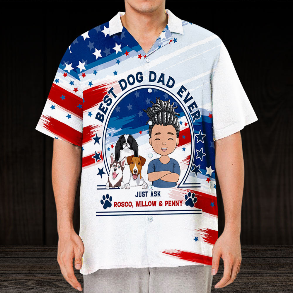 Best Dad Just Ask - Personalized Custom Hawaiian Shirt with Pet Design