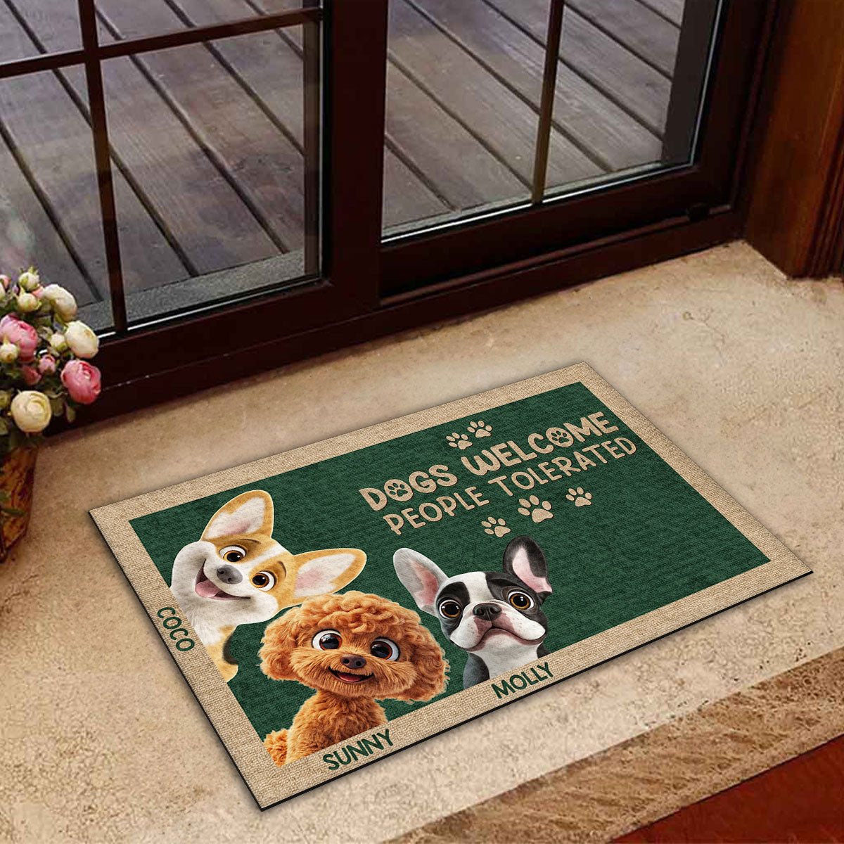 Tolerated - Personalized Custom Pet Doormat with Vibrant Sublimation Printing
