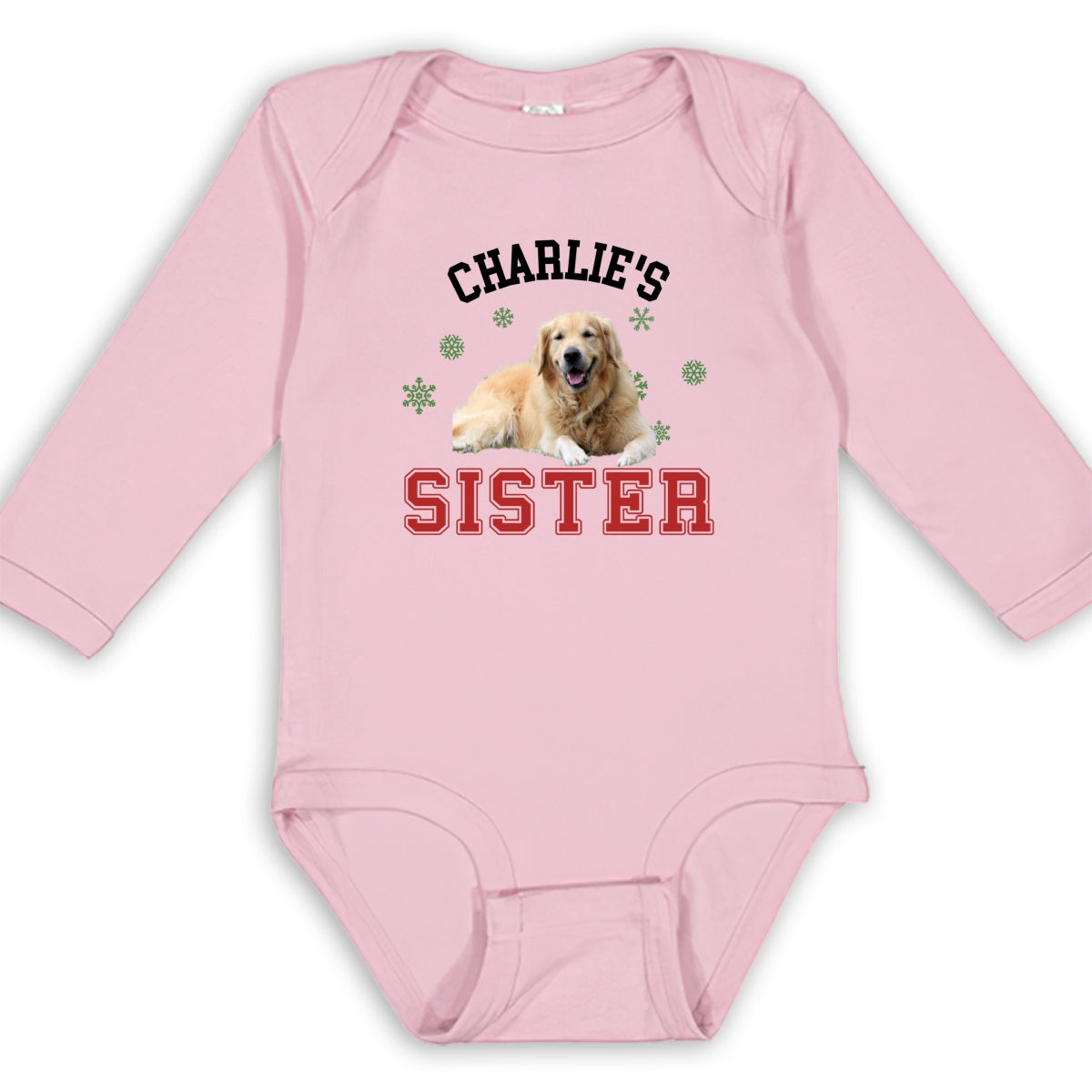 Personalized Custom Long Sleeve Baby Onesie for Baby Dog Brother and Sister Photos