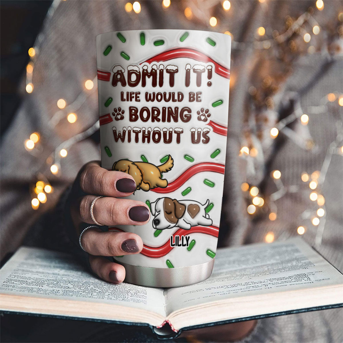 Admit It Cake - Customizable 3D Inflated Effect 20oz Personalized Tumbler for Sports, Travel & More
