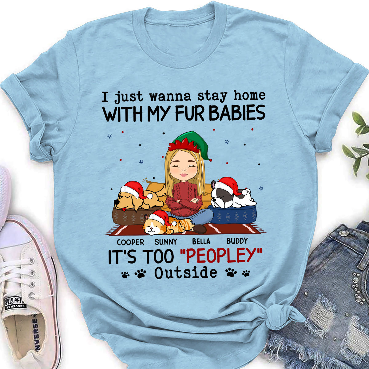 It Is Too Peopley Outside Ver Pet - Personalized Custom Women's T-shirt: Perfect Gift for Pet Lovers