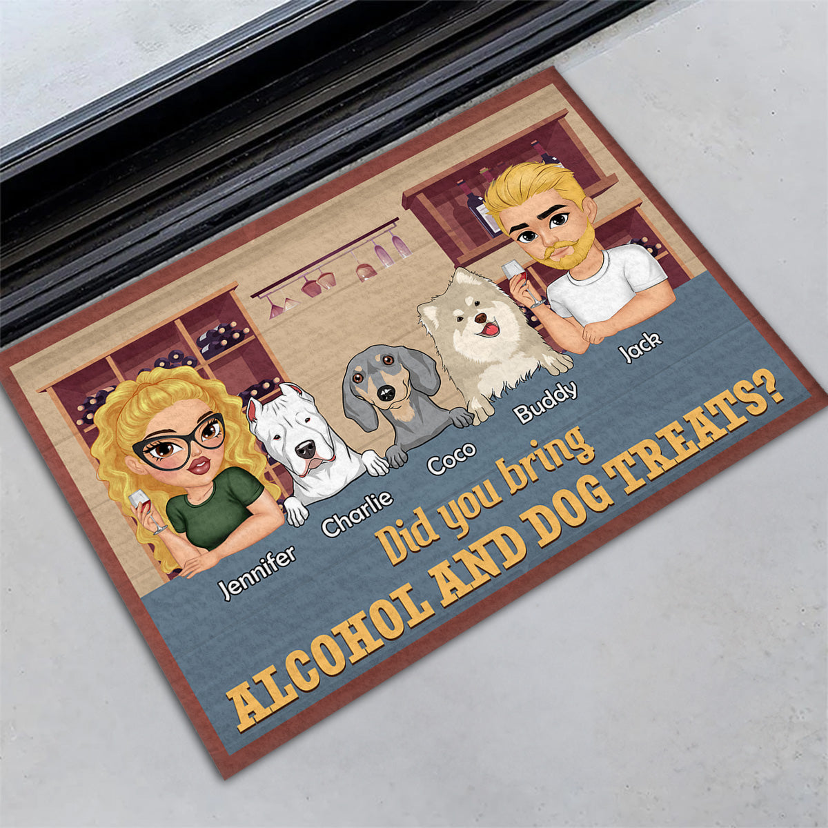 Personalized Custom Doormat: Did You Bring Alcohol And Dog Treats - Ideal for Pet Lovers