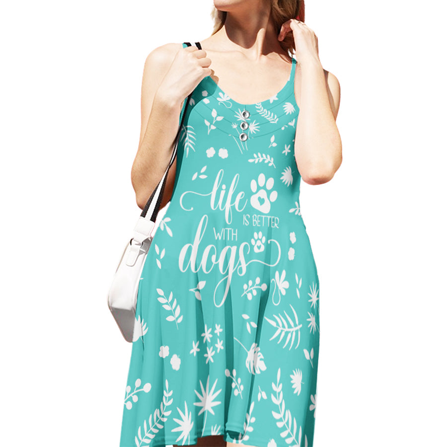 Life Is Better With Dog 1 - Stylish Adjustable Strap Dress for Dog Lovers