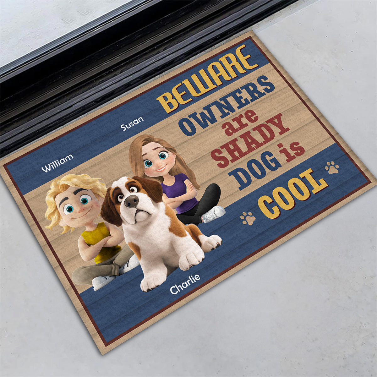 Cool Dogs - Personalized Custom Doormat with Sublimation Printing