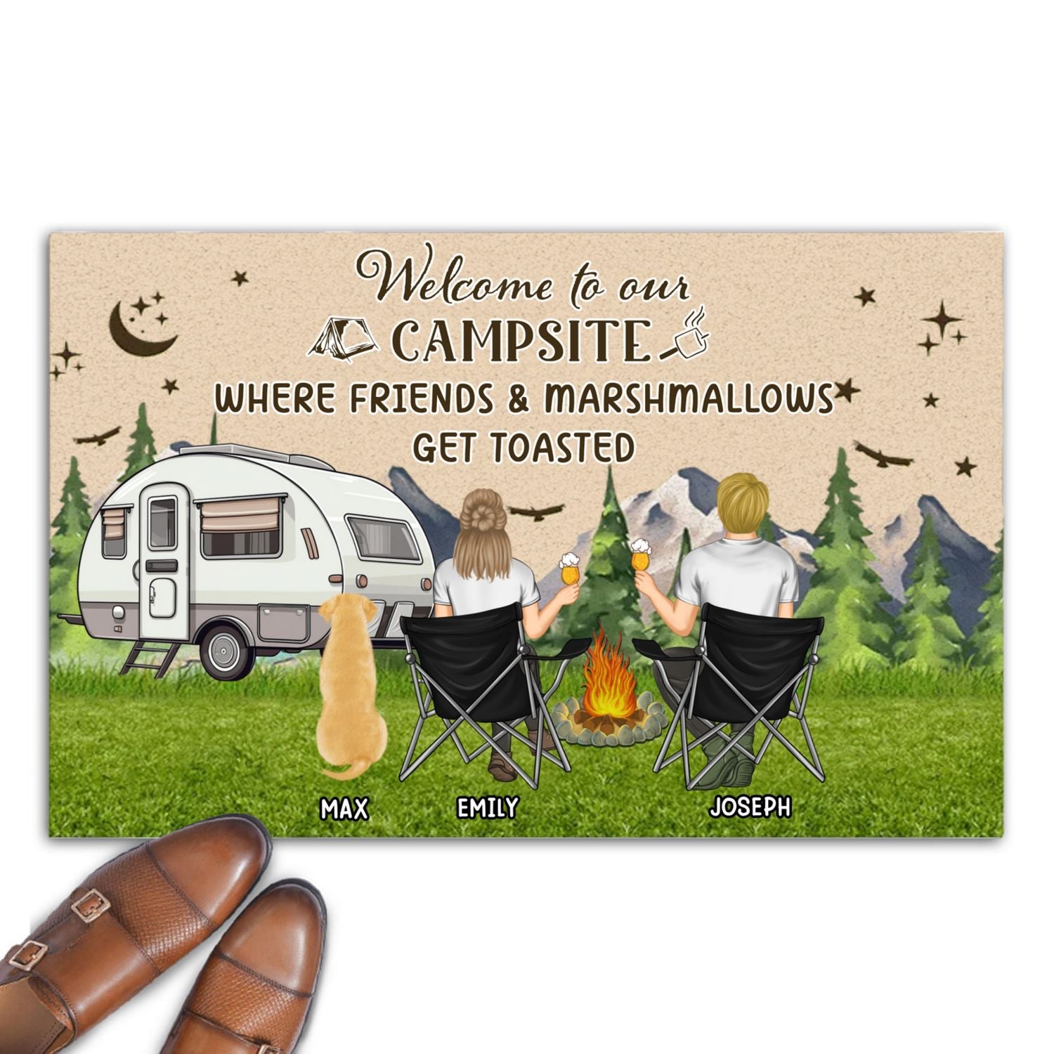 Happy Place - Personalized Custom Pet Lover's Doormat with Cat or Dog Picture