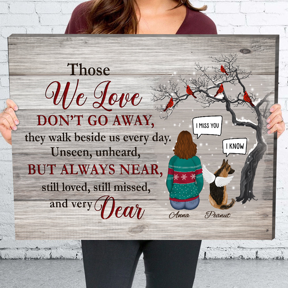 Personalized Custom 'Those We Love Don't Go Away' Canvas Print for Pet Lovers