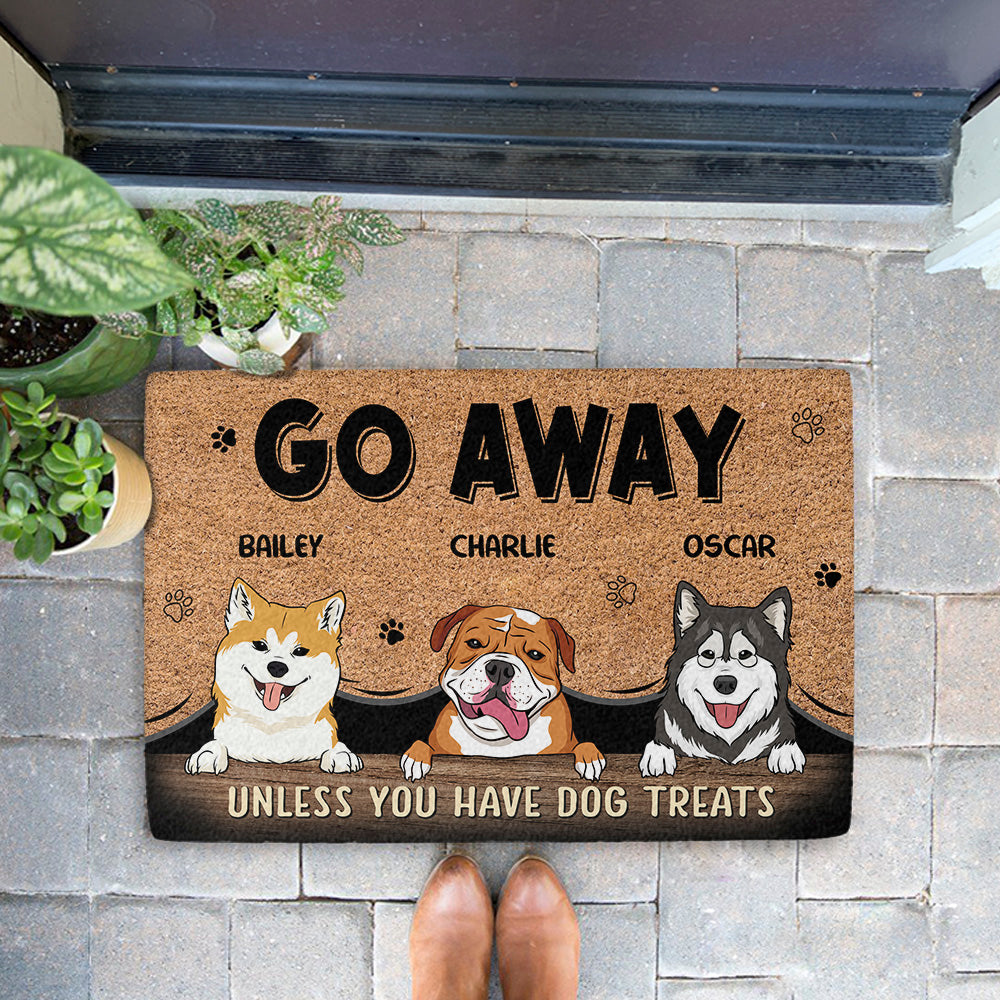 Go Away - Personalized Custom Dog Picture Doormat for Pet Lovers