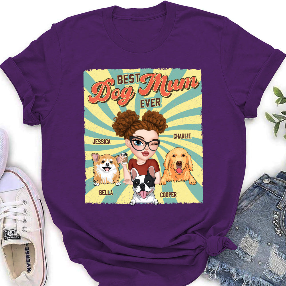 Unique Retro Funny Personalized Custom Women's Dog Shirt T-shirt