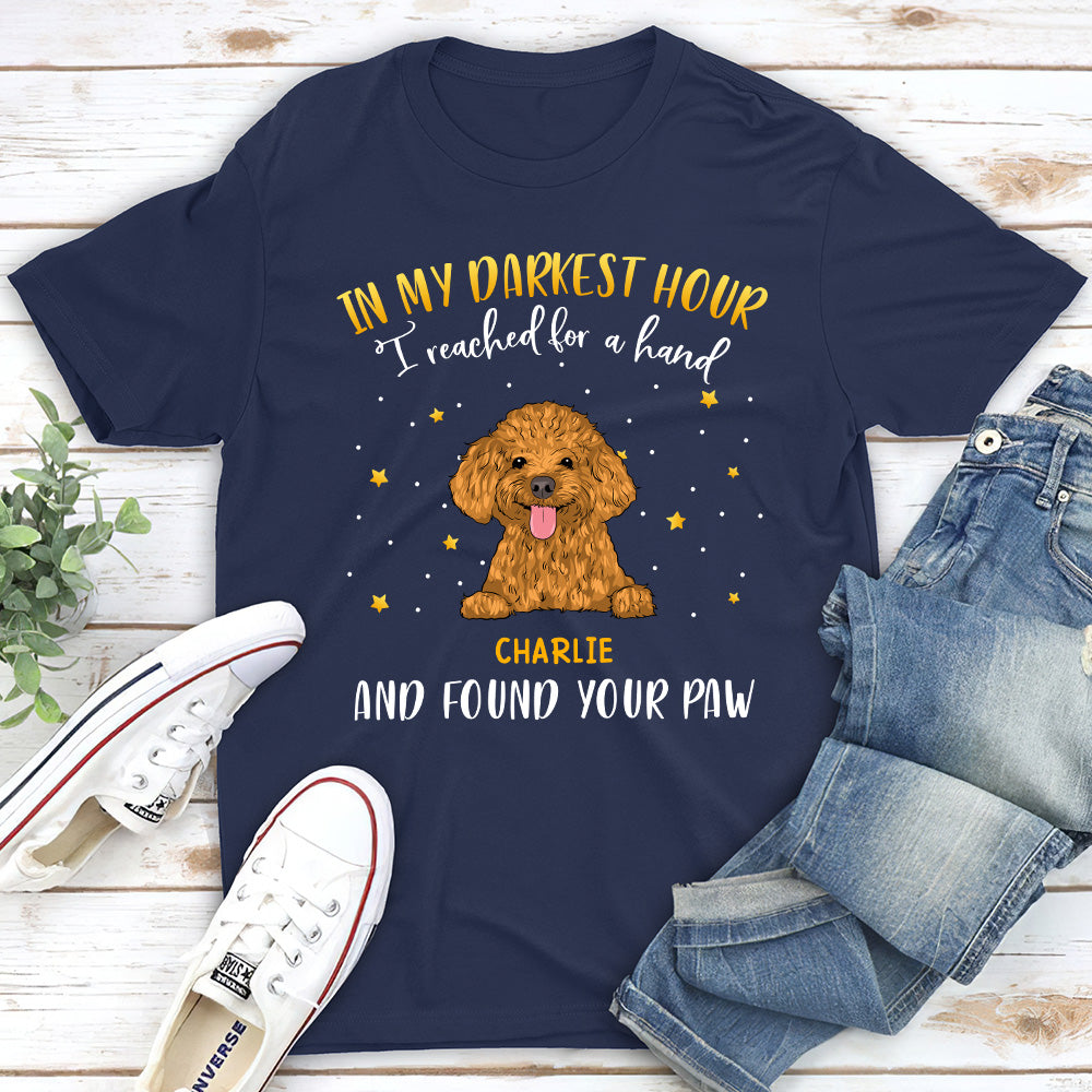 Found My Dog Paw - Personalized Custom Unisex 5.3 oz T-shirt for Pet Lovers