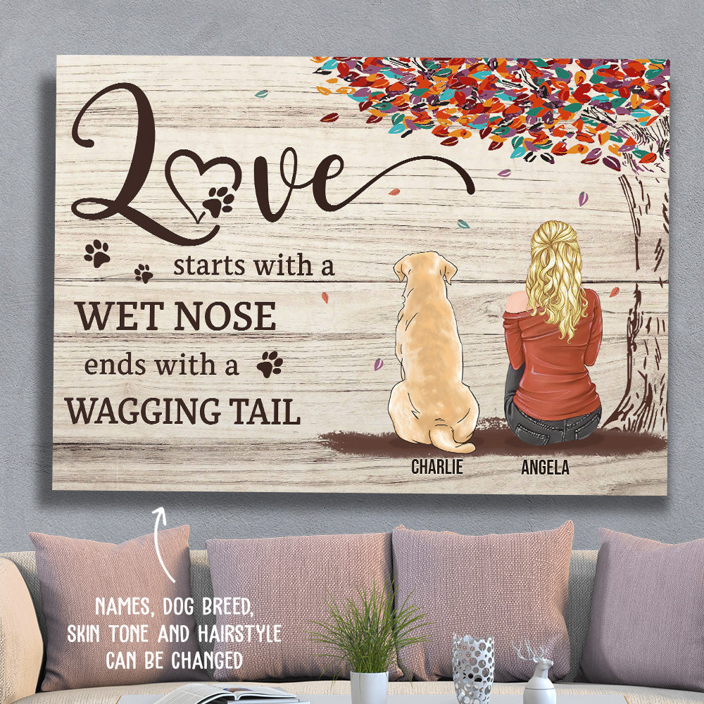 Love Start - Personalized Custom Matte Canvas Print for Pet Lovers