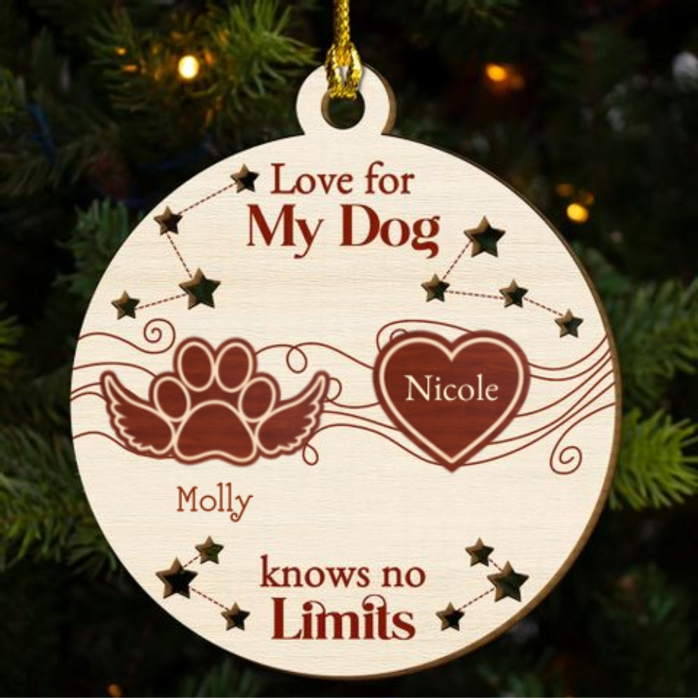 Endless Love for Dogs - Personalized Custom Freeshape 2-Layered Wood Ornament for Holiday Decor