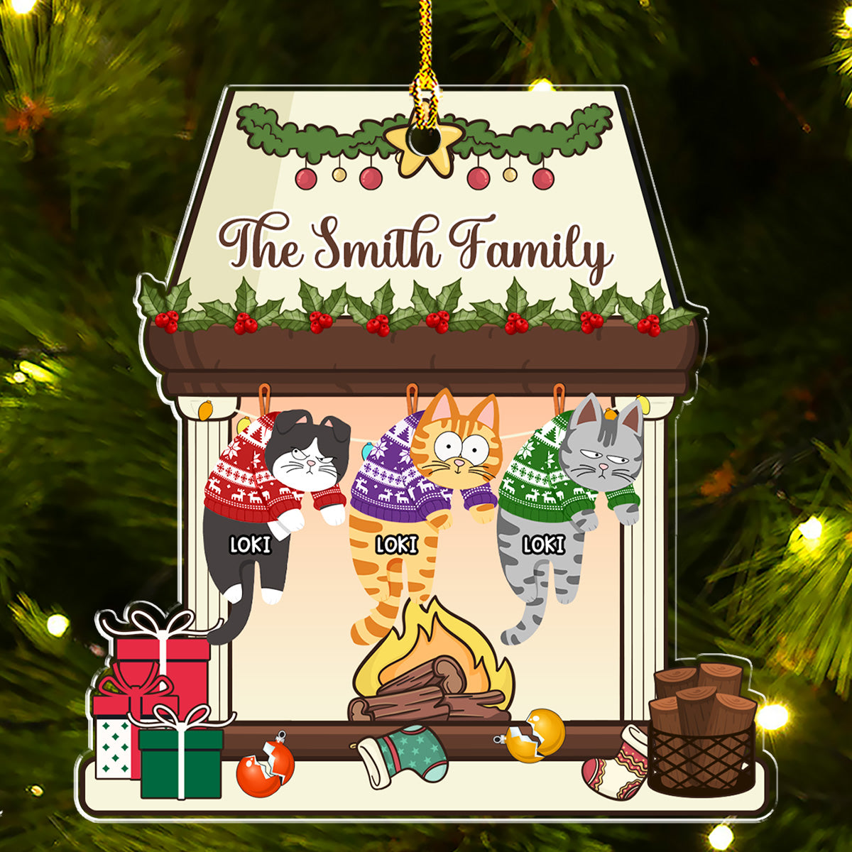 We Are Not Naughty Cats - Customizable Personalized Acrylic Christmas Ornament in 3 and 4 Inches