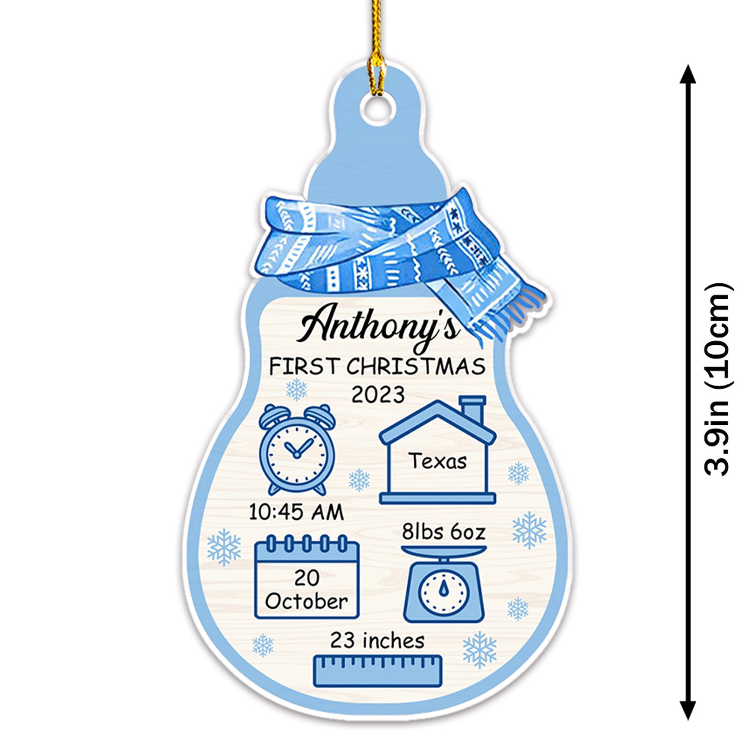 Baby's First Christmas - Personalized Custom Acrylic Ornament for Unforgettable Memories