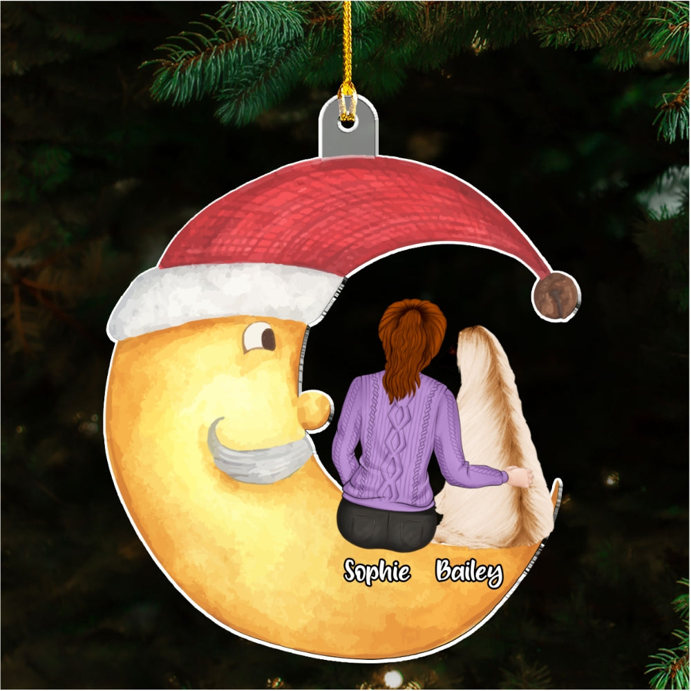 We Sitting On The Moon - Personalized Custom Acrylic Christmas Ornament (4' Diameter, 0.2' Thickness)