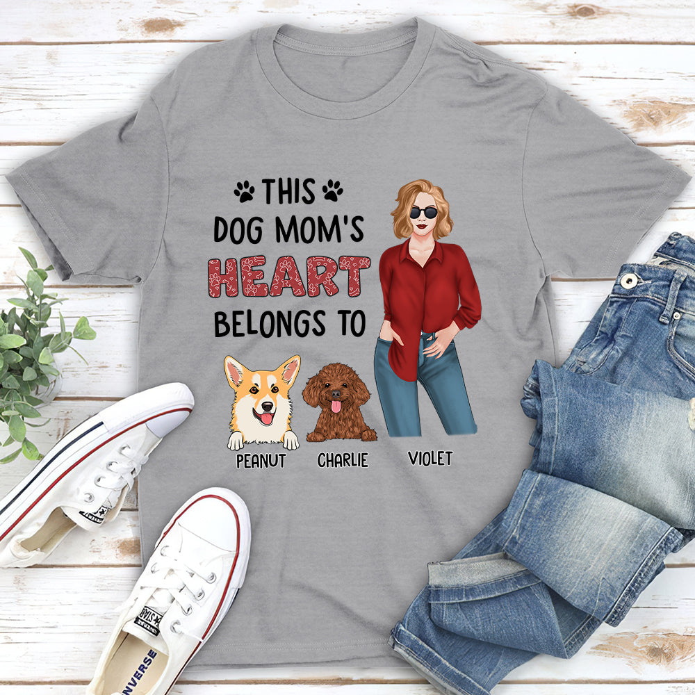 Unique Personalized Custom Unisex Dog Mom Heart 1 T-shirt