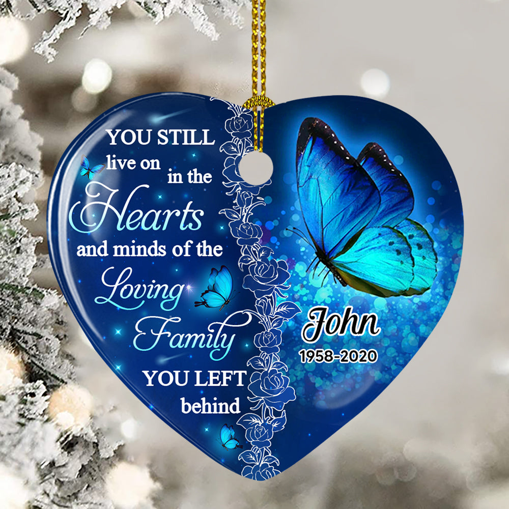 The Loving Family - Exquisite Personalized Custom Heart Ceramic Christmas Ornament