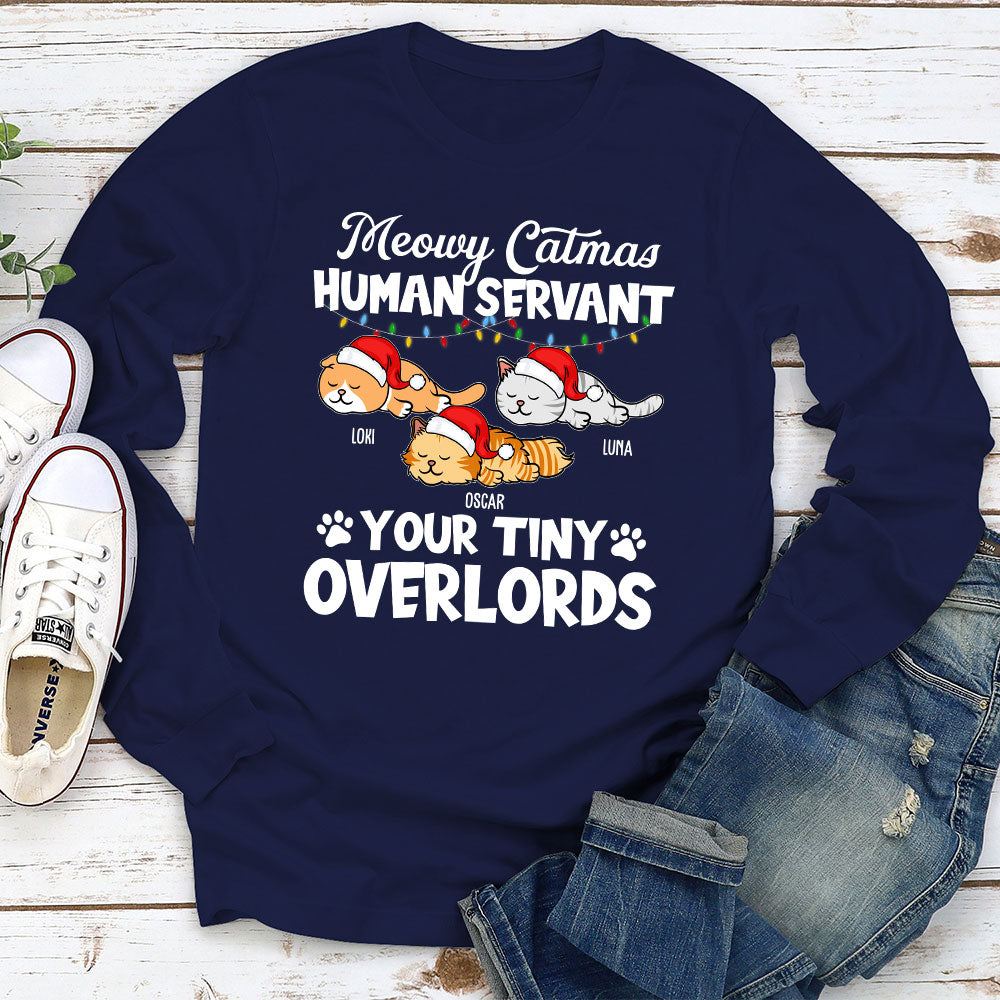 Sleeping Meowy - Personalized Custom Unisex 6.0 oz Long Sleeve T-shirt for Pet Lovers