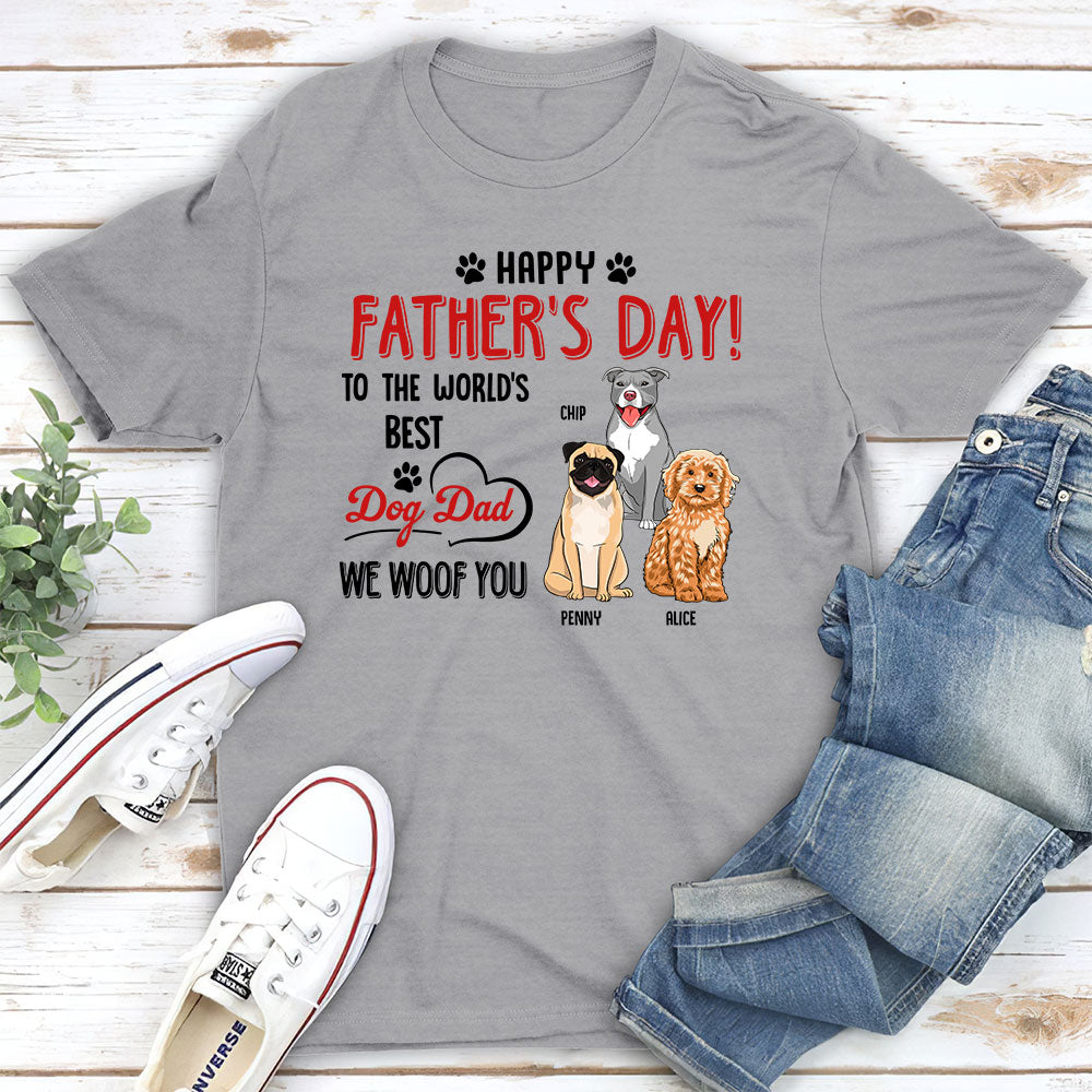 Dog Mom I Woof You - Personalized Custom Unisex 5.3 oz T-shirt for Pet Lovers
