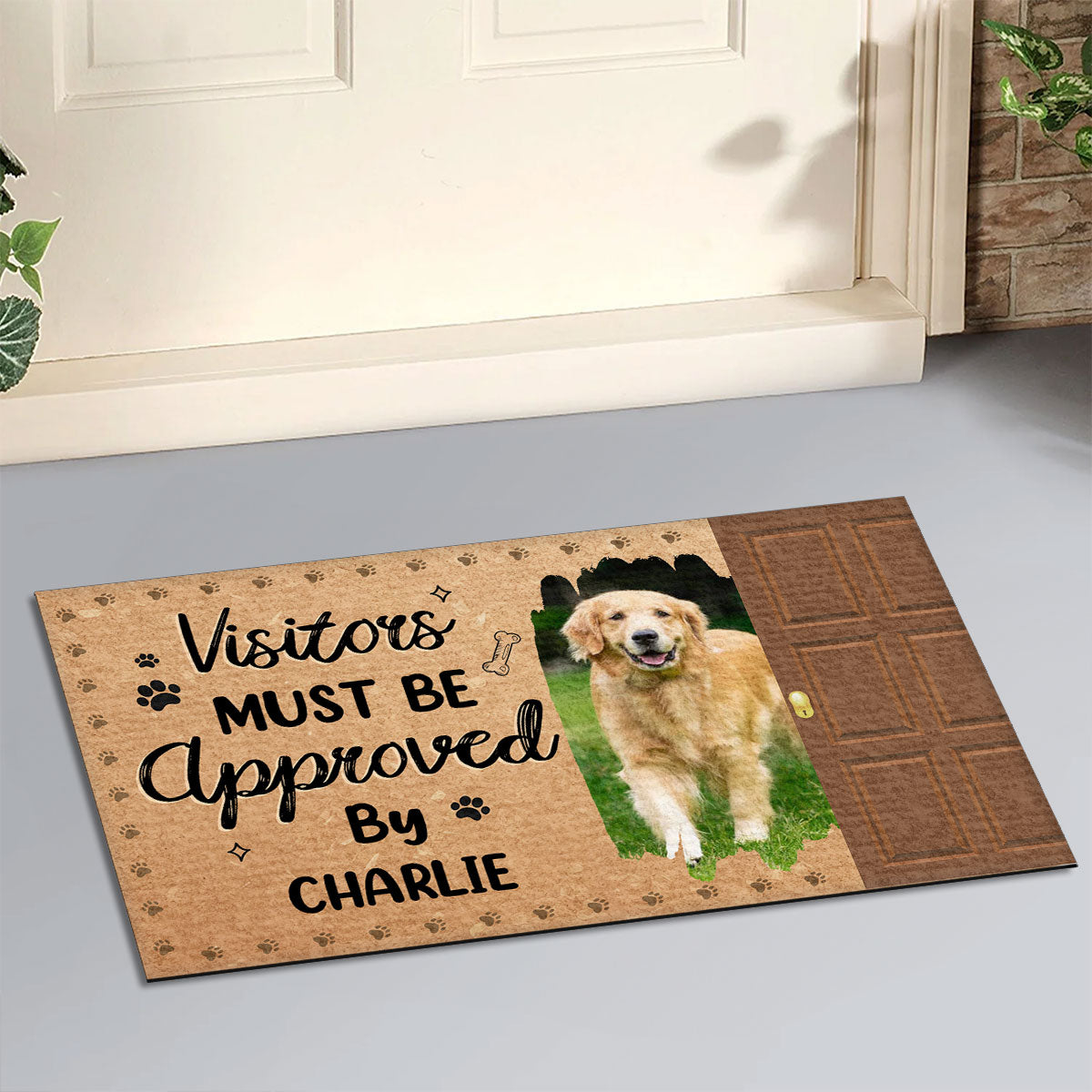 Everyone Must Be Approved By Dogs - Personalized Custom Photo Doormat with Standard or Premium Options in Multiple Sizes