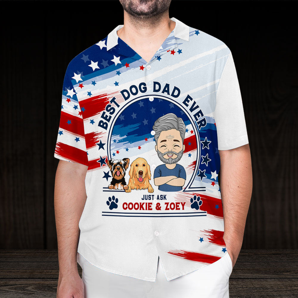 Best Dad Just Ask - Personalized Custom Hawaiian Shirt with Pet Design