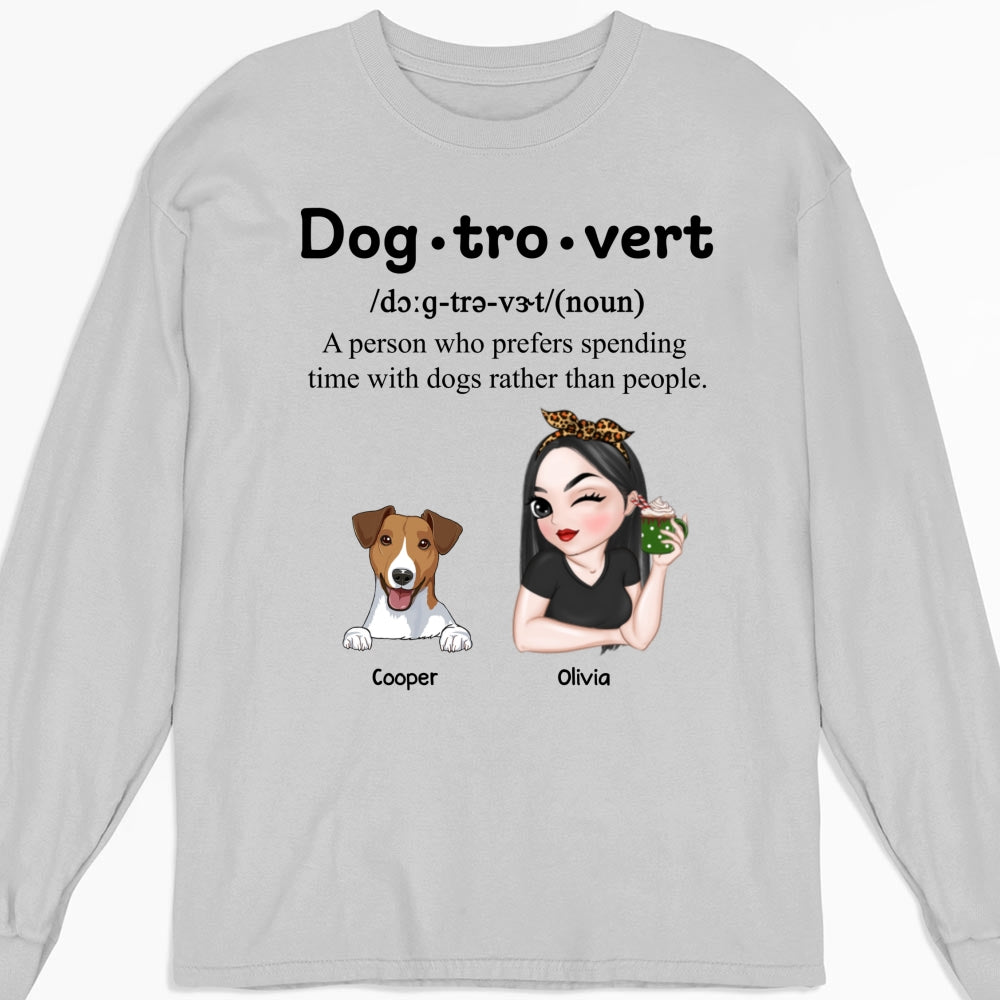 Im A Dogtrovert - Stylish Personalized Custom Long Sleeve T-shirt for Pet Lovers