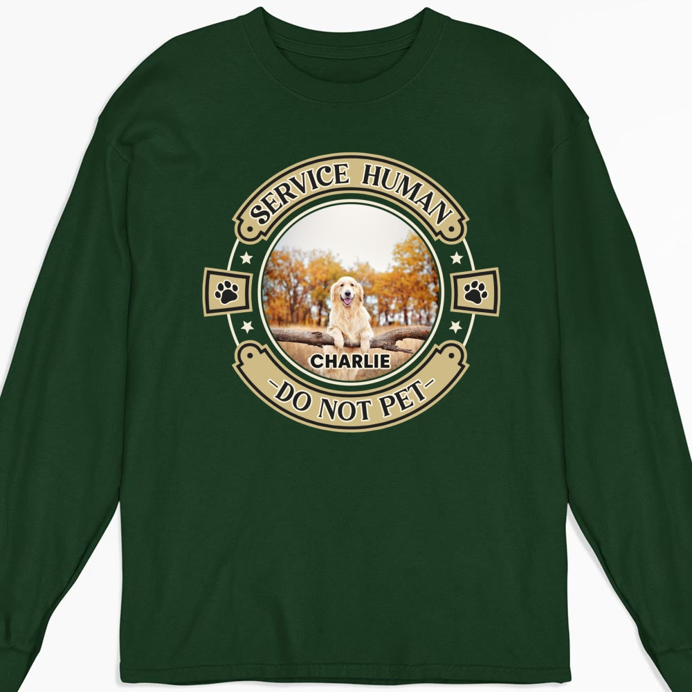 Unique Personalized Custom Long Sleeve Human-Dog Photo T-Shirt - Ideal Gift for Pet Lovers