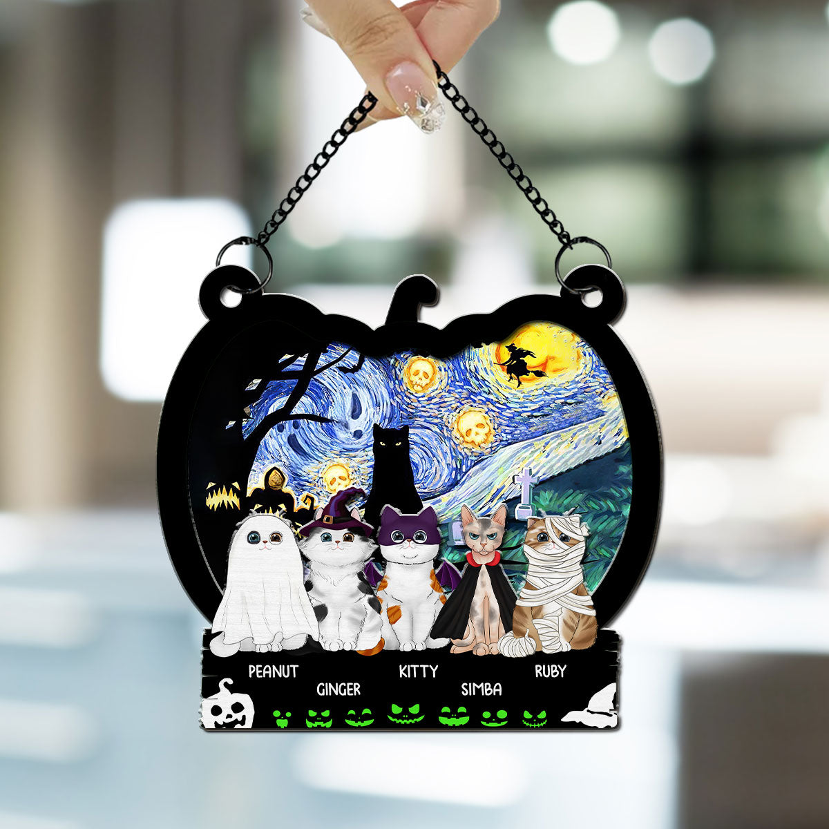 Cats Witch - Exquisitely Personalized Custom Acrylic Suncatcher for Home Decor