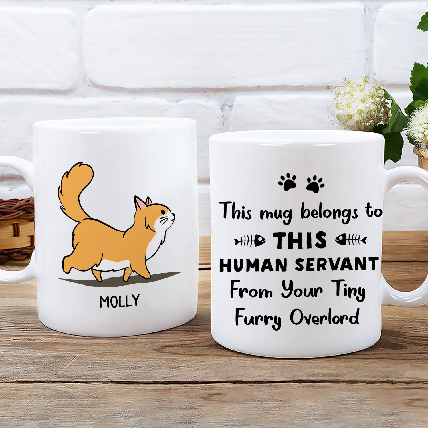 This Human Servant - Personalized Custom Coffee Mug for Pet Lovers