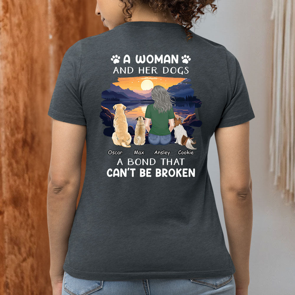 Personalized Custom Women's T-shirt - Woman With Pets, Ideal Gift for Pet Lovers