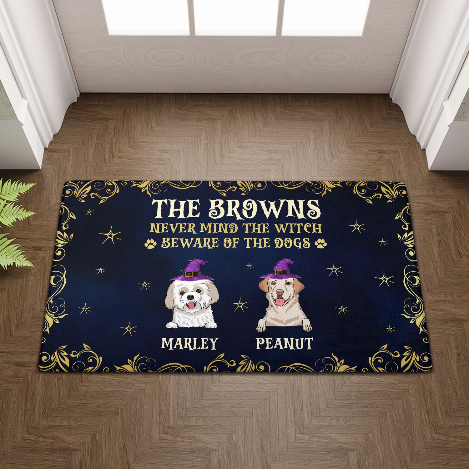 Never Mind The Witch - Personalized Custom Dog Picture Doormat for Pet Lovers