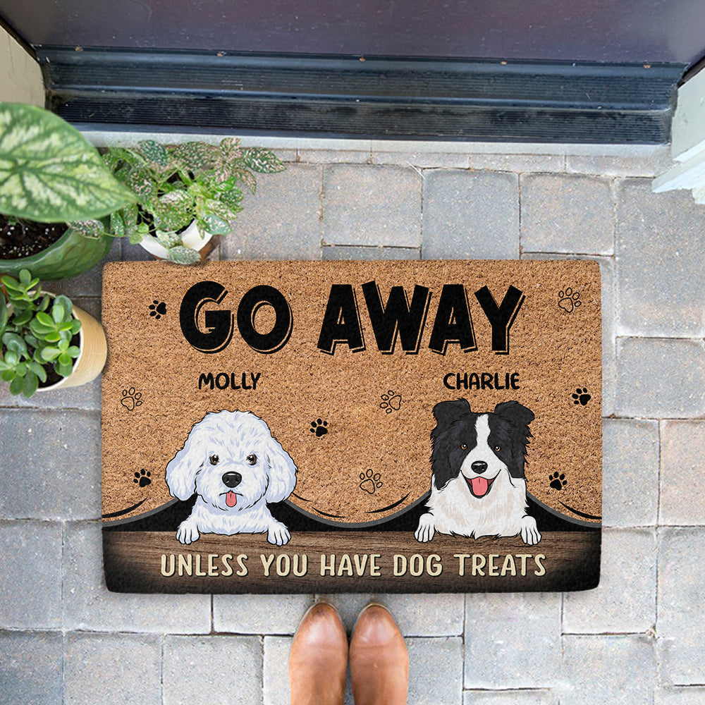 Go Away - Personalized Custom Dog Picture Doormat for Pet Lovers
