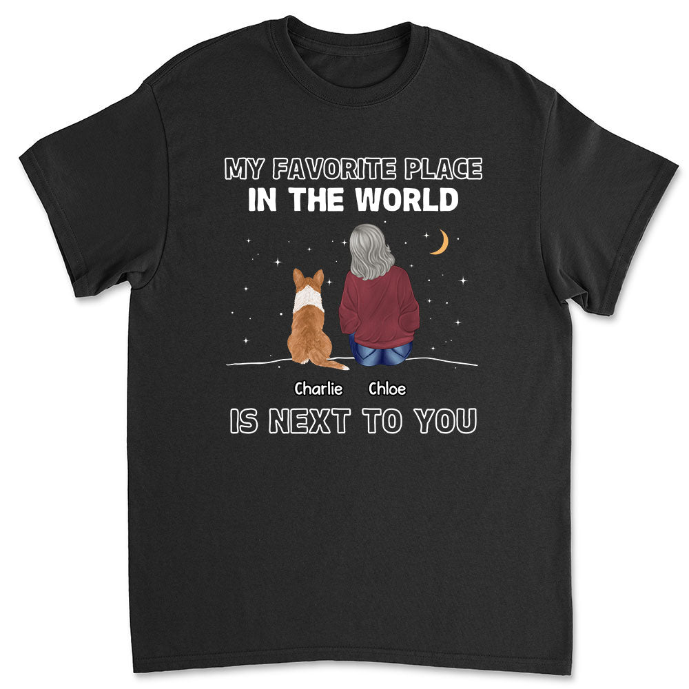 My Favorite Place - Personalized Custom Unisex Heavy Cotton T-shirt for Pet Lovers