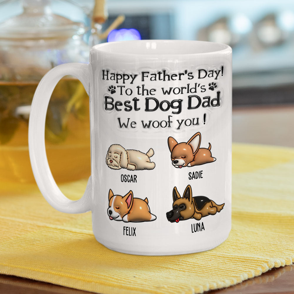 My Best Dog Dad - Personalized Custom 3D Inflated Effect Ceramic Mug (11oz & 15oz)