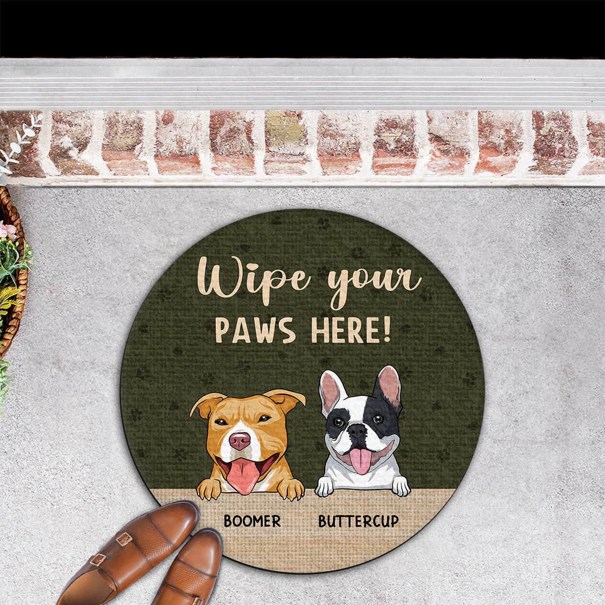 Personalized Custom Pet Doormat - Wipe Your Paws Here Please