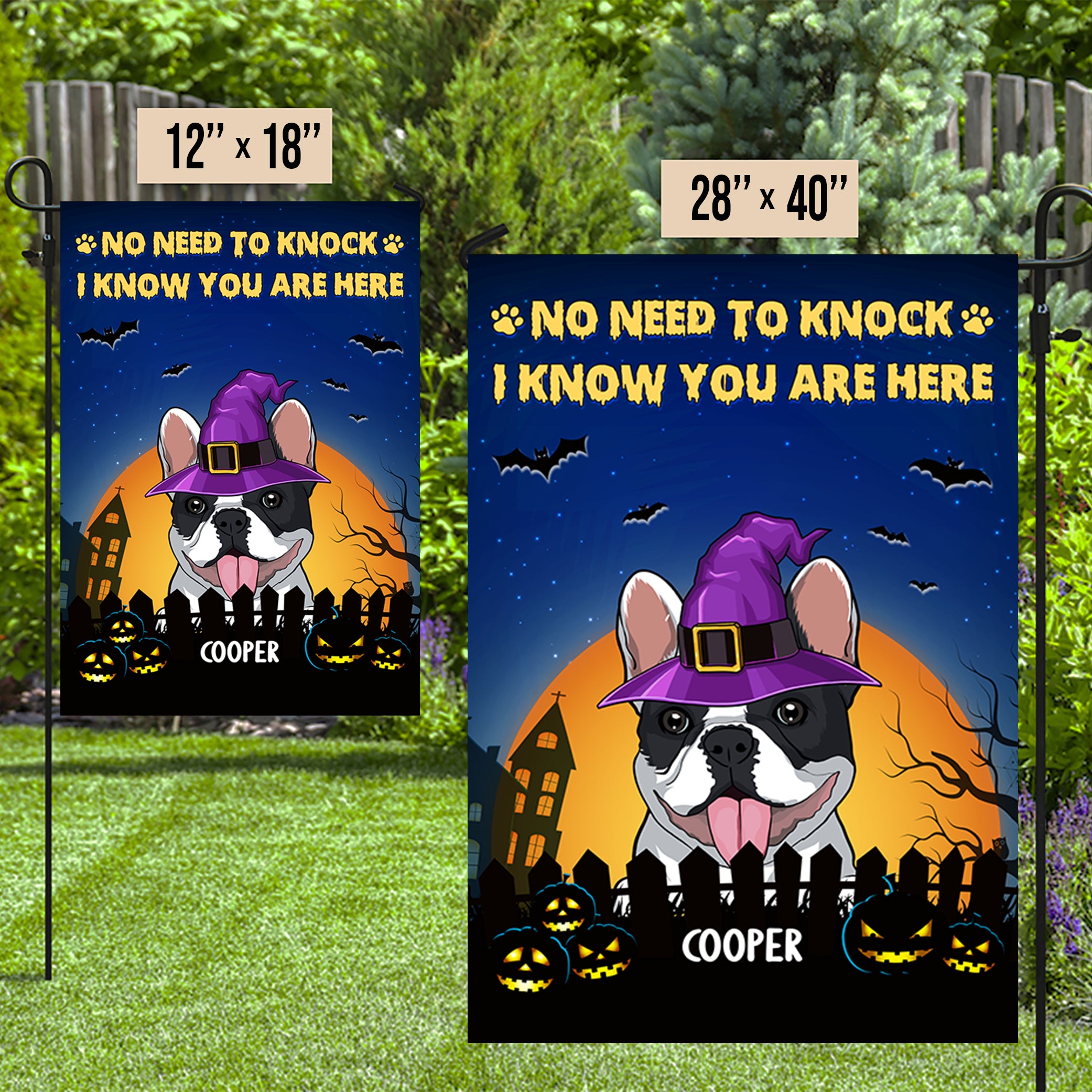 Dog Witch - Customizable Personalized Garden Flag in 12' x 18' and 28' x 40' Sizes