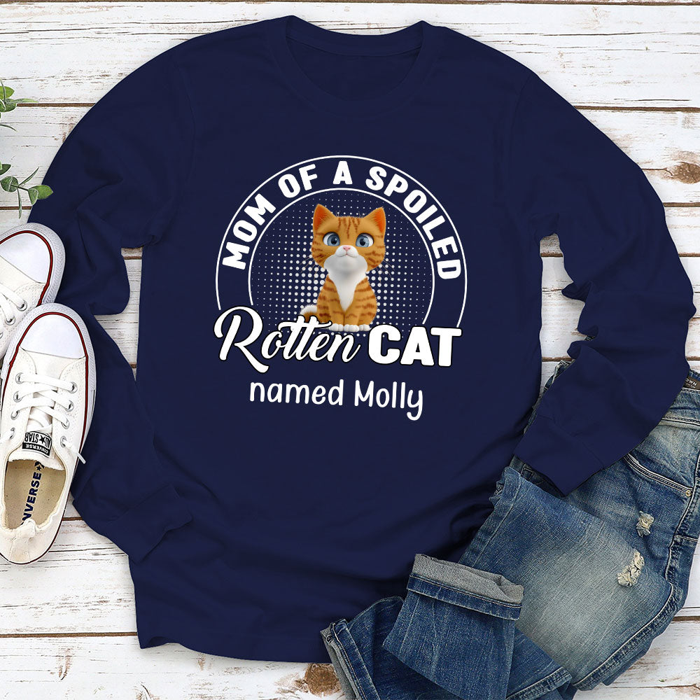 Spoiled Rotten Cat Chibi Cartoon - Stylish Personalized Custom Long Sleeve Unisex T-shirt