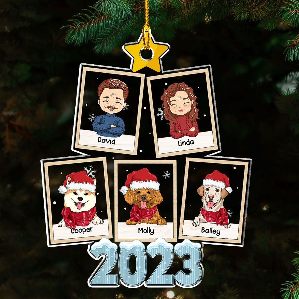 Customizable Personalized Christmas Pine Tree Acrylic Ornament