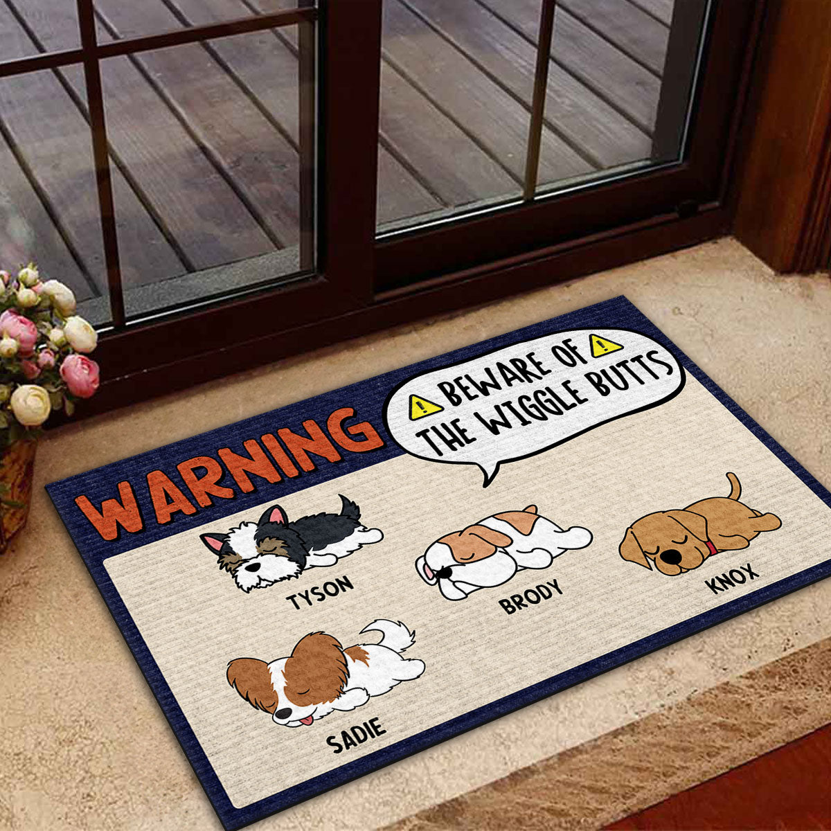 The Wiggle Butt - Personalized Custom Doormat with Your Beloved Pet's Picture