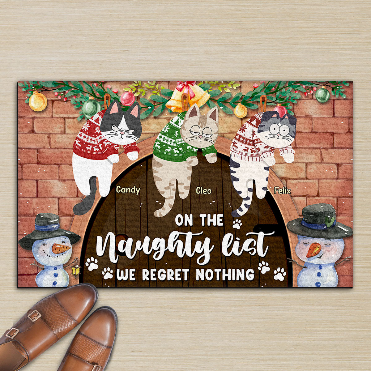 We Regret Nothing - Personalized Custom Pet Doormat with Cat or Dog Picture