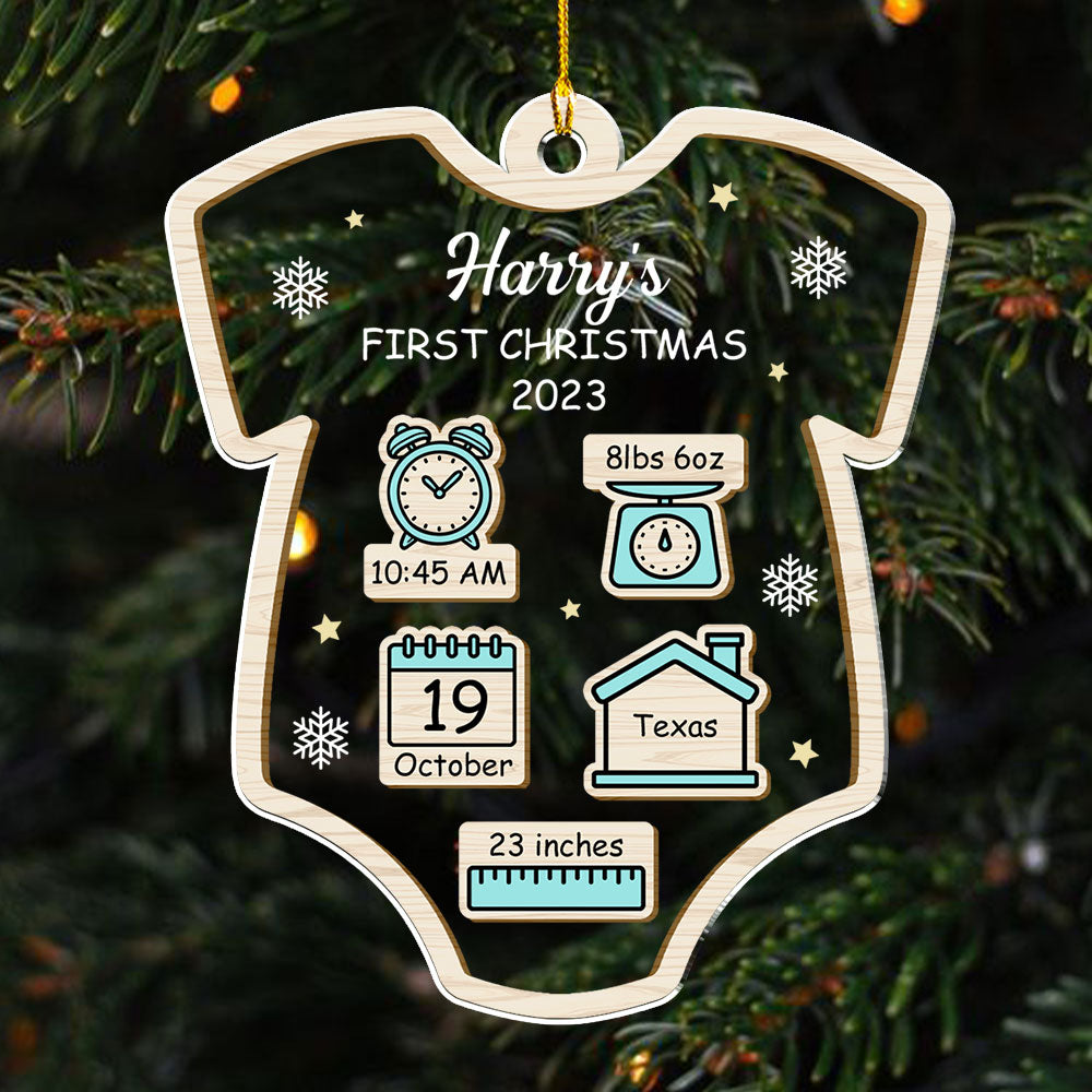 Personalized Custom Acrylic Baby's First Christmas Ornament