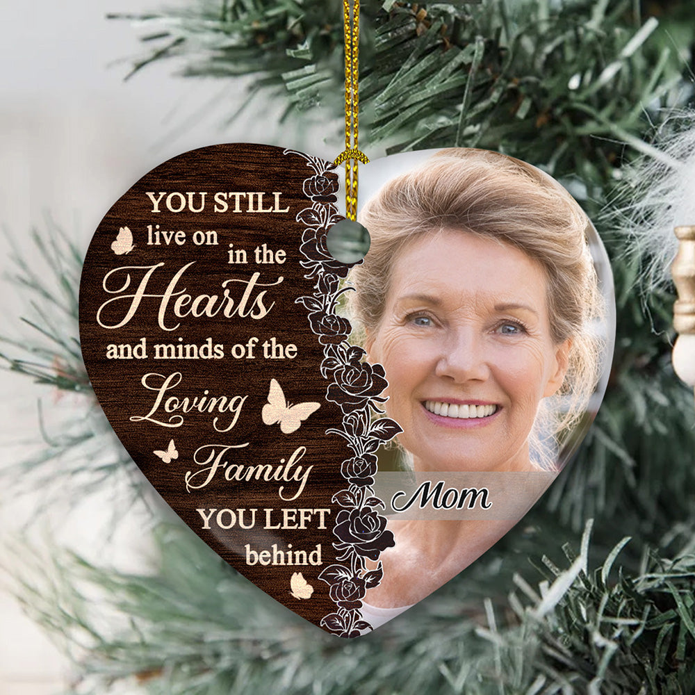 Always Be Remembered - Exquisite Personalized Custom Heart Ceramic Christmas Ornament