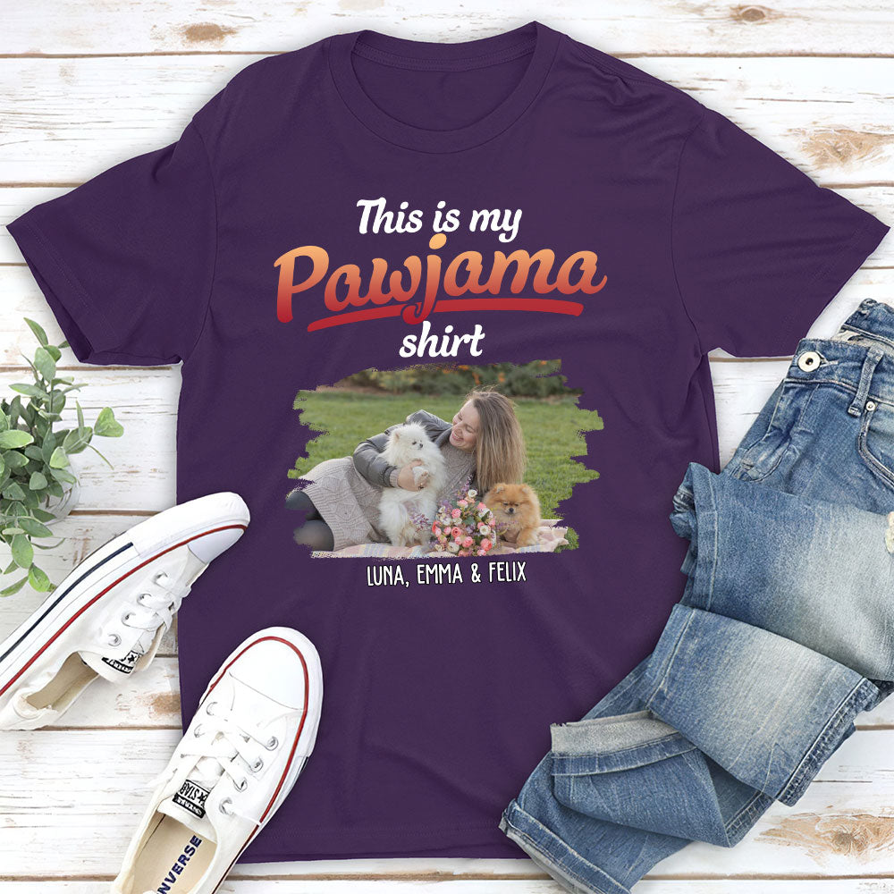 Personalized Custom Unisex Pajama T-shirt with Pet Photo - 5.3 oz, Perfect Gift for Pet Lovers